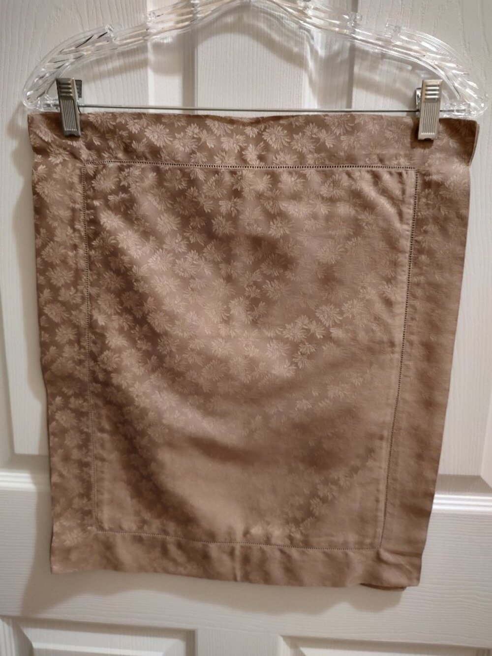 SFERRA GRETA PAIR EGYPTIAN COTTON BOUDOIR SHAMS HEMSTITCH 16x20 TRUFFLE ITALY